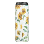 Zonnebloempatroon Waterverf Botanisch Thermosbeker (Achterkant)