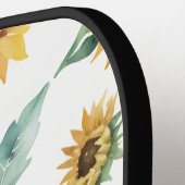 Zonnebloempatroon Waterverf Pickleball Paddle (Links Detail)