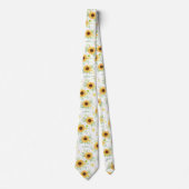 Zonnebloempatroon Waterverf Stropdas (Voorkant)