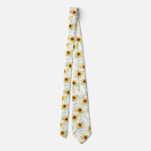 Zonnebloempatroon Waterverf Stropdas (Achterkant)