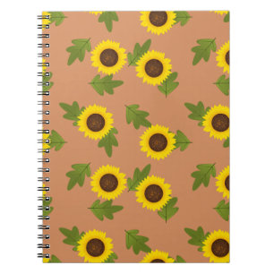 Zonnebloempatroonontwerp – Schattig Bloemig Esthet Notitieboek