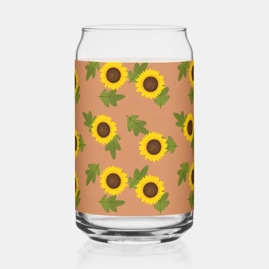 Zonnebloempatroonontwerp – Schattige bloemenaesthe Blikvorm Glas (Voorkant)