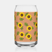Zonnebloempatroonontwerp – Schattige bloemenaesthe Blikvorm Glas (Achterkant)