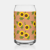 Zonnebloempatroonontwerp – Schattige bloemenaesthe Blikvorm Glas (Rechts)