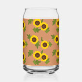 Zonnebloempatroonontwerp – Schattige bloemenaesthe Blikvorm Glas (Links)