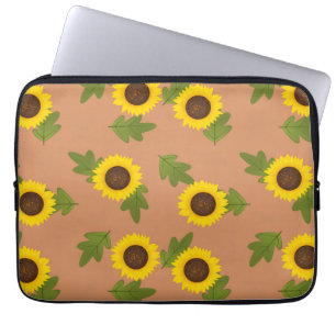 Zonnebloempatroonontwerp – Schattige bloemenaesthe Laptop Sleeve