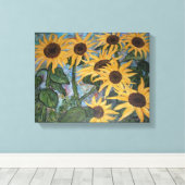 Zonnebloempdoek Canvas Afdruk (Insitu (Houten vloer))