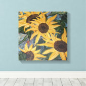 Zonnebloempdoek Canvas Afdruk (Insitu (Houten vloer))