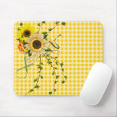 zonnebloempel met damestopper muismat (Met muis)