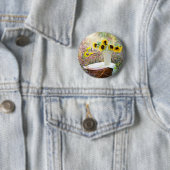 Zonnebloempeling Zonneuwheid en geluk Ronde Button 5,7 Cm (In situ)