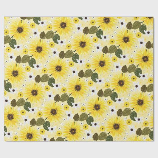 Zonnebloempels Cadeaupapier (Vlak)