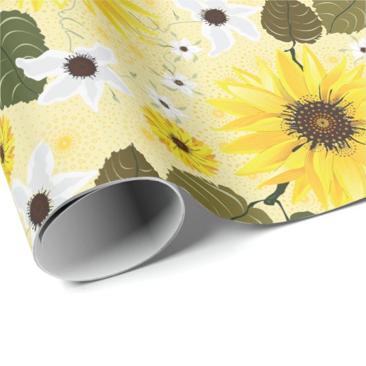 Zonnebloempels Cadeaupapier (Rol Hoek)