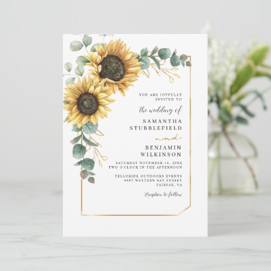 Zonnebloempels Kaart (Staand voorkant)