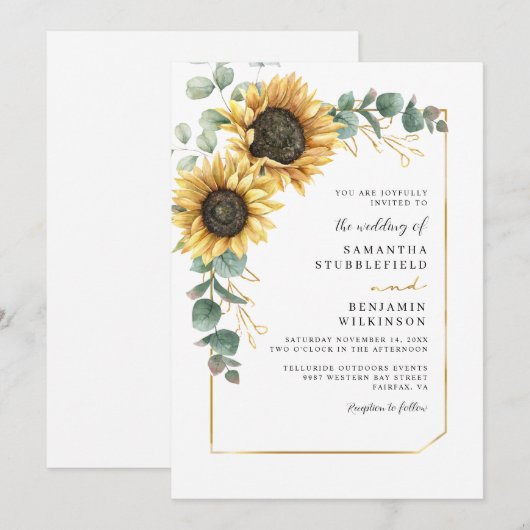 Zonnebloempels Kaart (Voorkant / Achterkant)