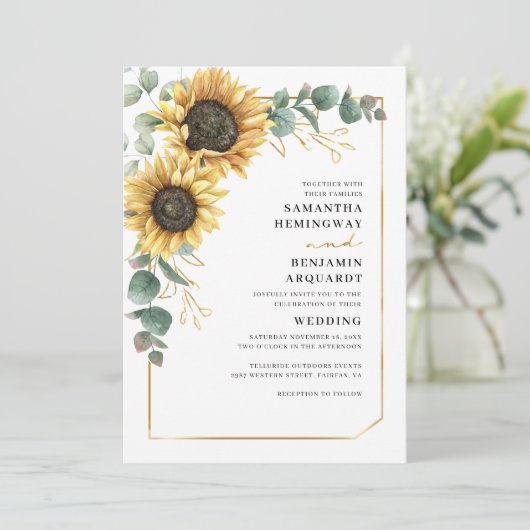 Zonnebloempels Kaart (Staand voorkant)