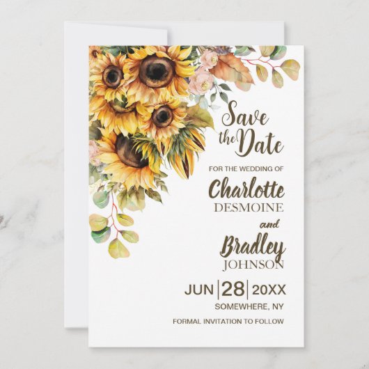 Zonnebloempels Save The Date (Voorkant)