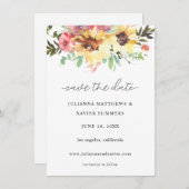 Zonnebloempels sparen de datum save the date (Voorkant / Achterkant)