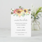 Zonnebloempels sparen de datum save the date (Staand voorkant)