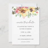 Zonnebloempels sparen de datum save the date (Voorkant)