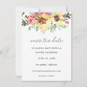 Zonnebloempels sparen de datum save the date