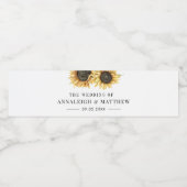 Zonnebloempels Waterfles Etiket (Enkel label)