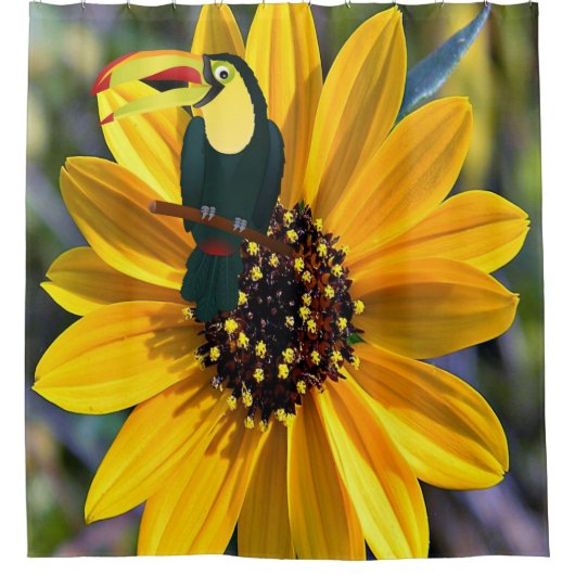 Zonnebloemperrotgordijn Douchegordijn (Voorkant)