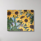 Zonnebloempersen, omwikkeld doek canvas afdruk (Voorkant)