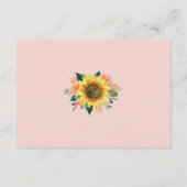 Zonnebloemperzik bloemen geometrische bruiloft det informatiekaartje (Achterkant)