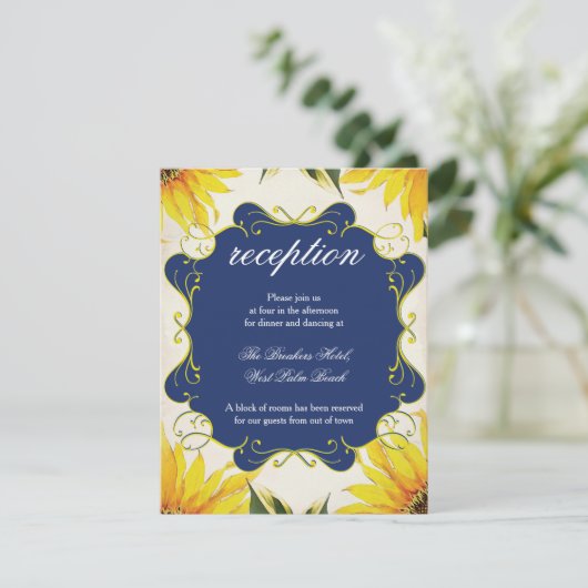 Zonnebloemping Kaart - Weddenschap (Staand voorkant)