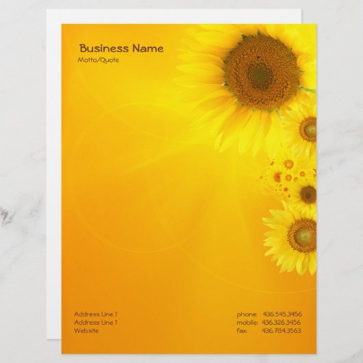 Zonnebloempit Custom Briefhoofd (Voorkant / Achterkant)