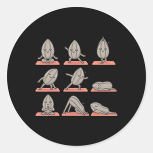 Zonnebloempit die Yoga Vegan Kawaii Zen doet  Ronde Sticker