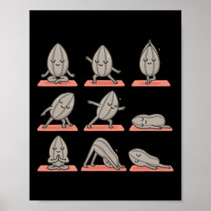 Zonnebloempit Doet Yoga Vegan Kawaii Zen Poster