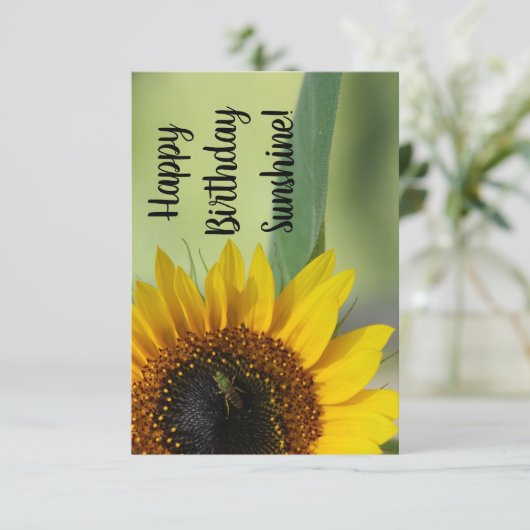 Zonnebloempitekaart Bedankkaart (Staand voorkant)