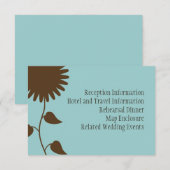 Zonnebloempitekaart op blauw informatiekaartje (Voorkant / Achterkant)