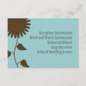 Zonnebloempitekaart op blauw informatiekaartje (Voorkant)