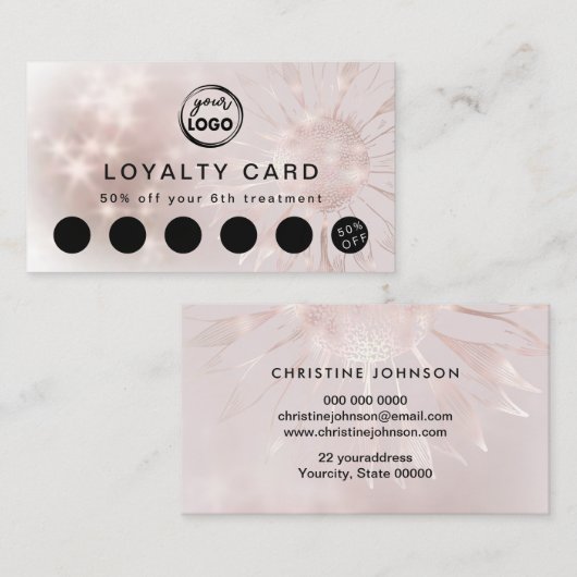 zonnebloempitekaart visitekaartje (Voorkant / Achterkant)