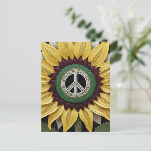 Zonnebloempitje Briefkaart (Staand voorkant)