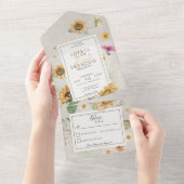  Zonnebloempitje geen avondeten All In One Uitnodiging (Afscheurbaar)