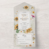  Zonnebloempitje geen avondeten All In One Uitnodiging (Binnen)