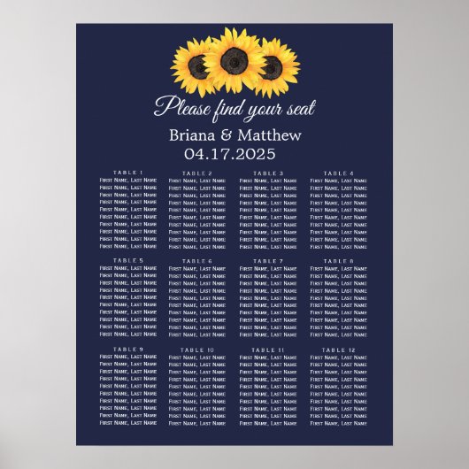 Zonnebloempitje Land Blauw Poster (Voorkant)