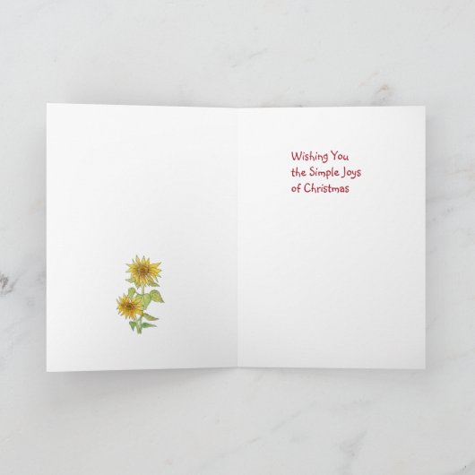 Zonnebloempitkaart Feestdagen Kaart (Binnen)