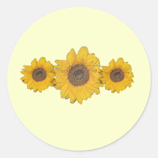 zonnebloempiton ronde sticker (Voorkant)