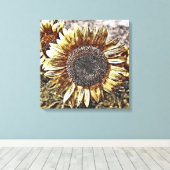 zonnebloempitten #4 - Gewikkeld canvas Afdruk (Insitu (Houten vloer))