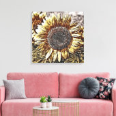zonnebloempitten #4 - Gewikkeld canvas Afdruk (Insitu (Woonkamer))