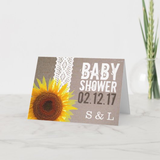 Zonnebloempitten, Baby shower met haken en haken, (Voorkant)