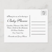 Zonnebloempitten, Baby shower met haken en haken,  Uitnodiging Briefkaart (Achterkant)