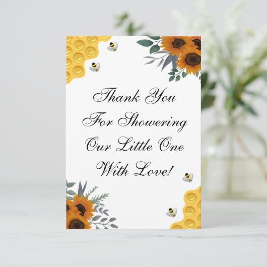 Zonnebloempitten Bedankje Bedankkaart (Staand voorkant)