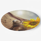 Zonnebloempitten, Beer, Borden Papieren Bordje (Gekanteld)