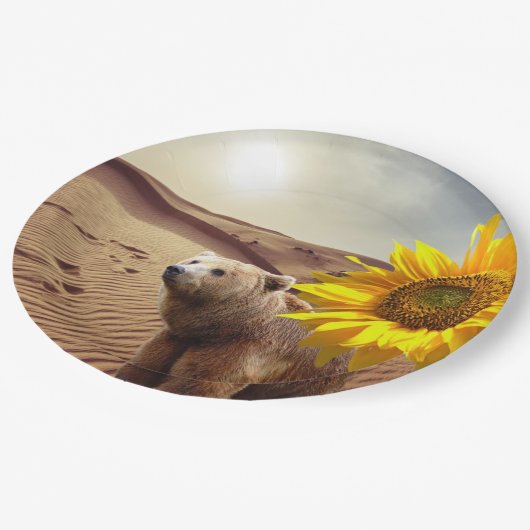 Zonnebloempitten, Beer, Borden Papieren Bordje (Gekanteld)