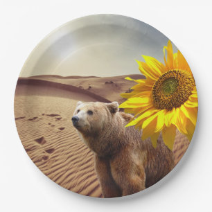 Zonnebloempitten, Beer, Borden Papieren Bordje